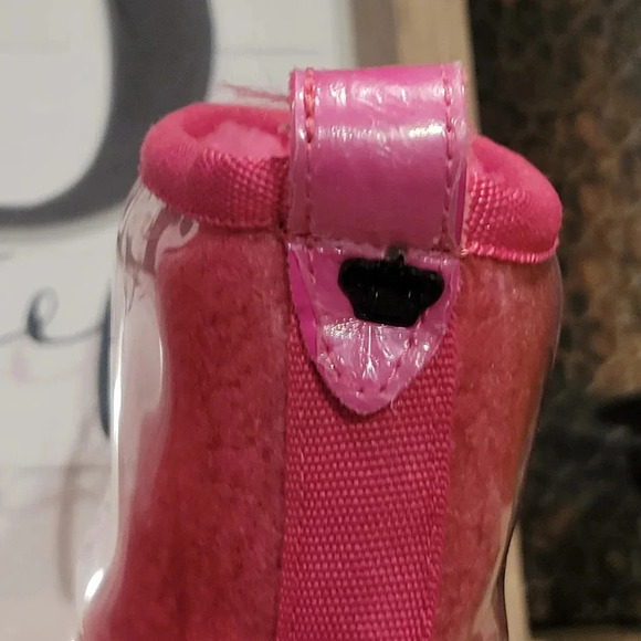 JUICY COUTURE Klash Faux Fur Lined PVC Shell Boots Hot Pink Sz 10 - Picture 6 of 10